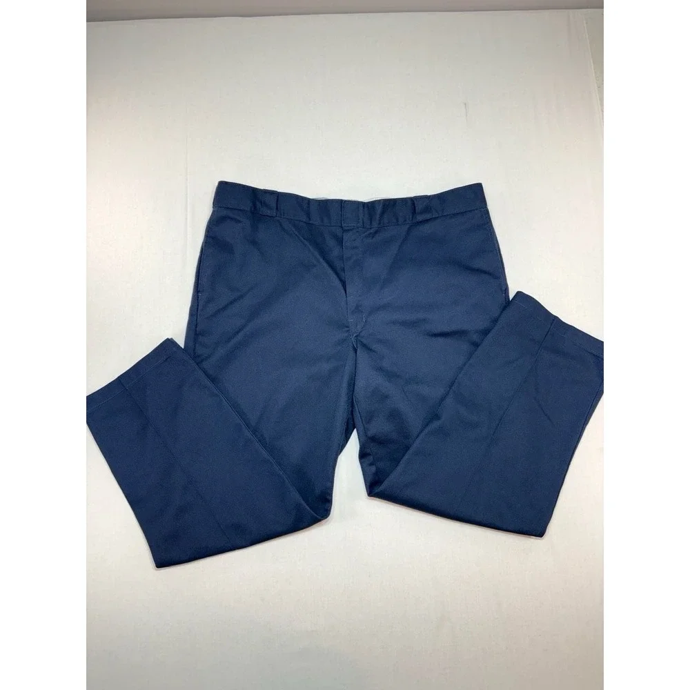 Dickies 874 Original Fit Flex Work Pants Navy Blue 44x30 Mens Straight Leg